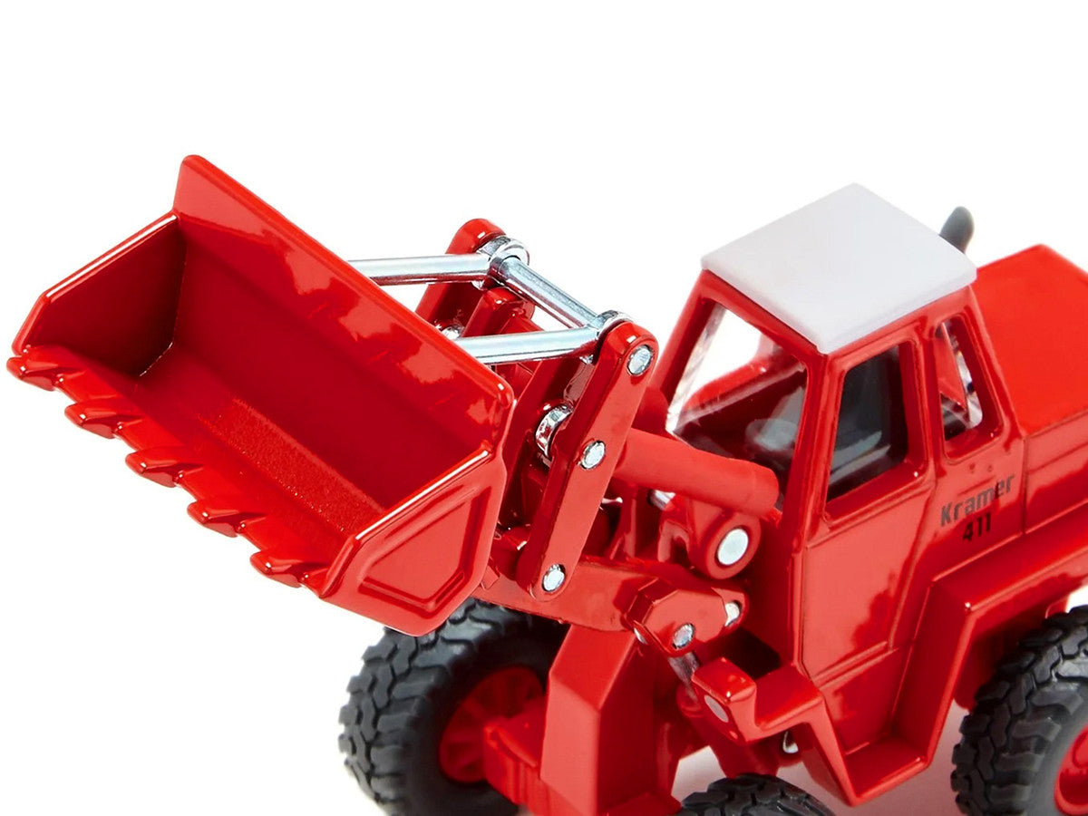Kramer 411 Wheel Loader Red with White Top 1/50 Diecast Model by Siku-3