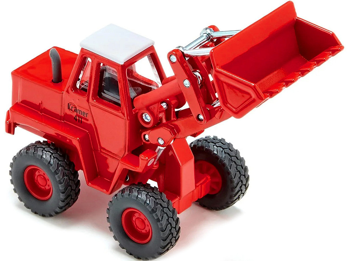 Kramer 411 Wheel Loader Red with White Top 1/50 Diecast Model by Siku-2