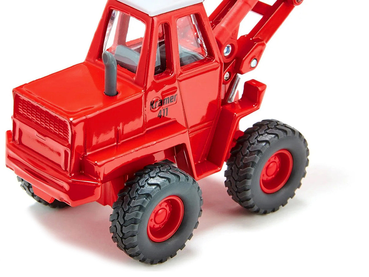Kramer 411 Wheel Loader Red with White Top 1/50 Diecast Model by Siku-4