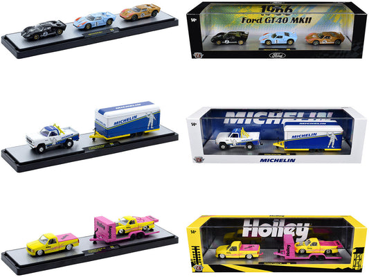 Auto Haulers Set of 3 Trucks Release 98 Limited Edition to 9400 pieces Worldwide 1/64 Diecast Model by M2 Machines-0