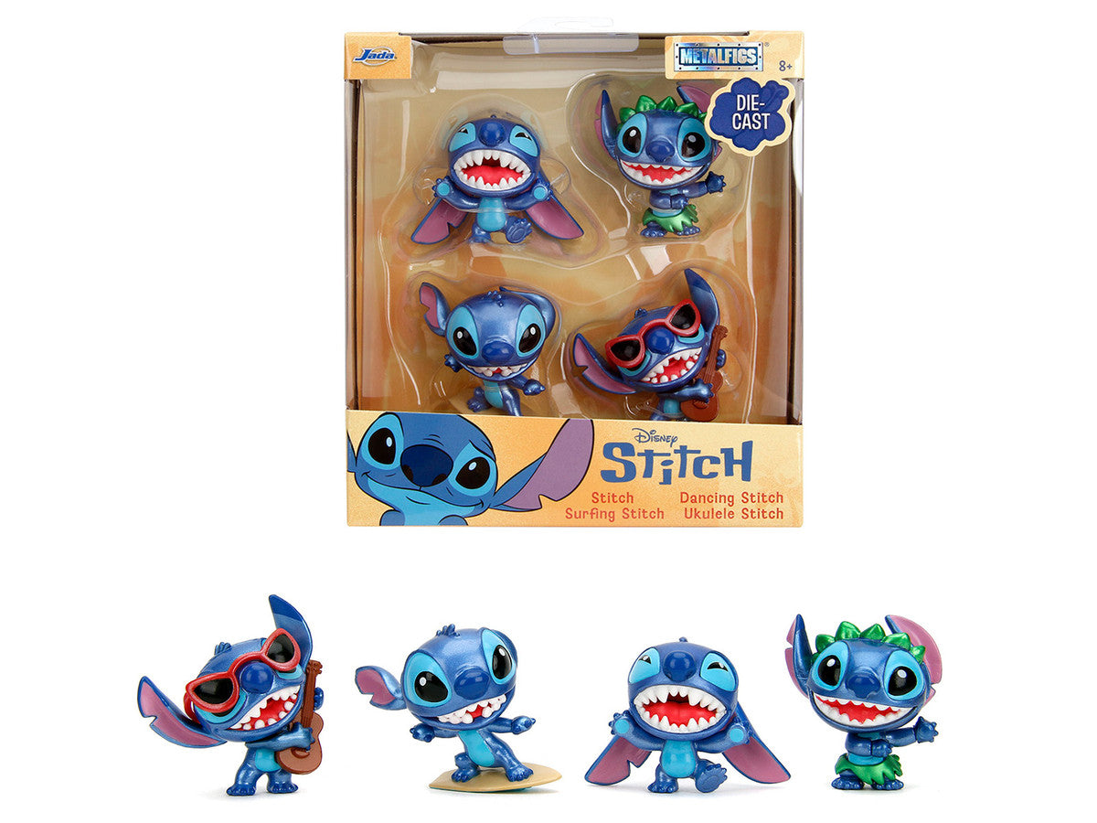 Set of 4 Diecast Figures "Disney's Stitch" "Metalfigs" Series Diecast Models by Jada-4