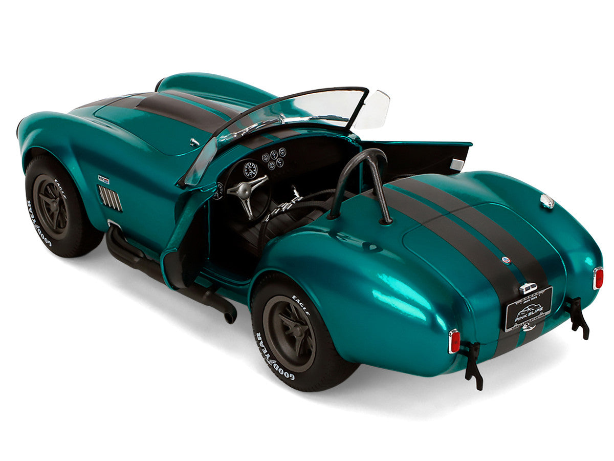 Shelby Cobra 427 MKII Teal Metallic with Gray Stripes "Pink Slips" Series 1/18 Diecast Model Car by Jada-2