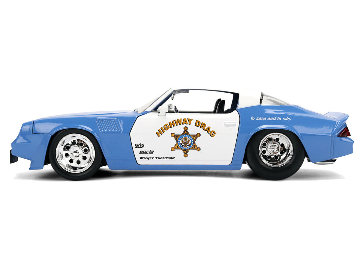 1979 Chevrolet Camaro Z28 Police "Highway Drag" Blue and White "Bigtime Muscle" Series 1/24 Diecast Model Car by Jada-2