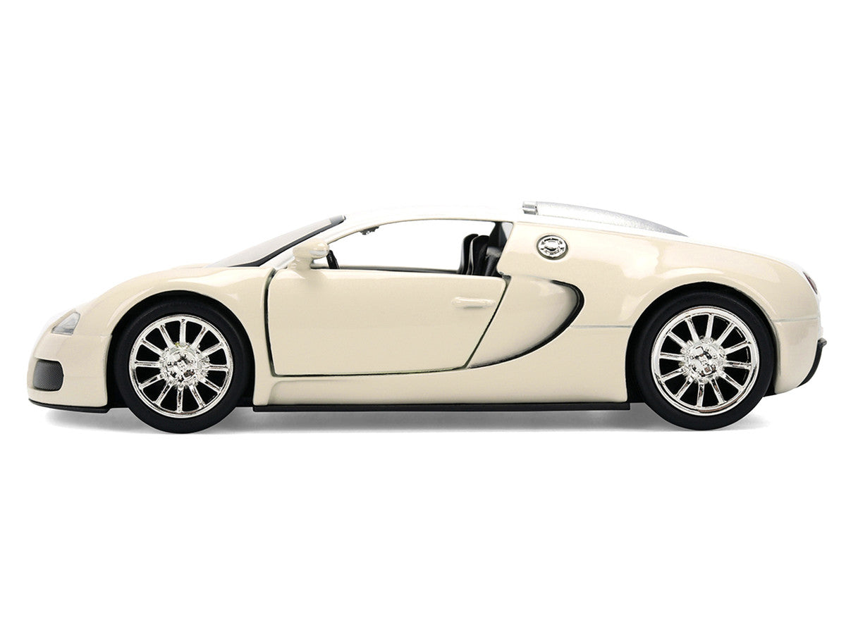 2011 Bugatti Veyron White and Tan "Furious 7" (2015) Movie "25 Years of Fast & Furious" Series 1/32 Diecast Model Car by Jada-2