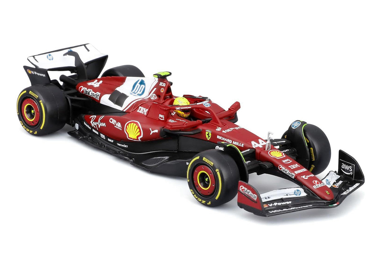 Ferrari SF-25 #44 Lewis Hamilton Formula One F1 "World Championship" (2025) with Display Case 1/43 Diecast Model Car by Bburago-1