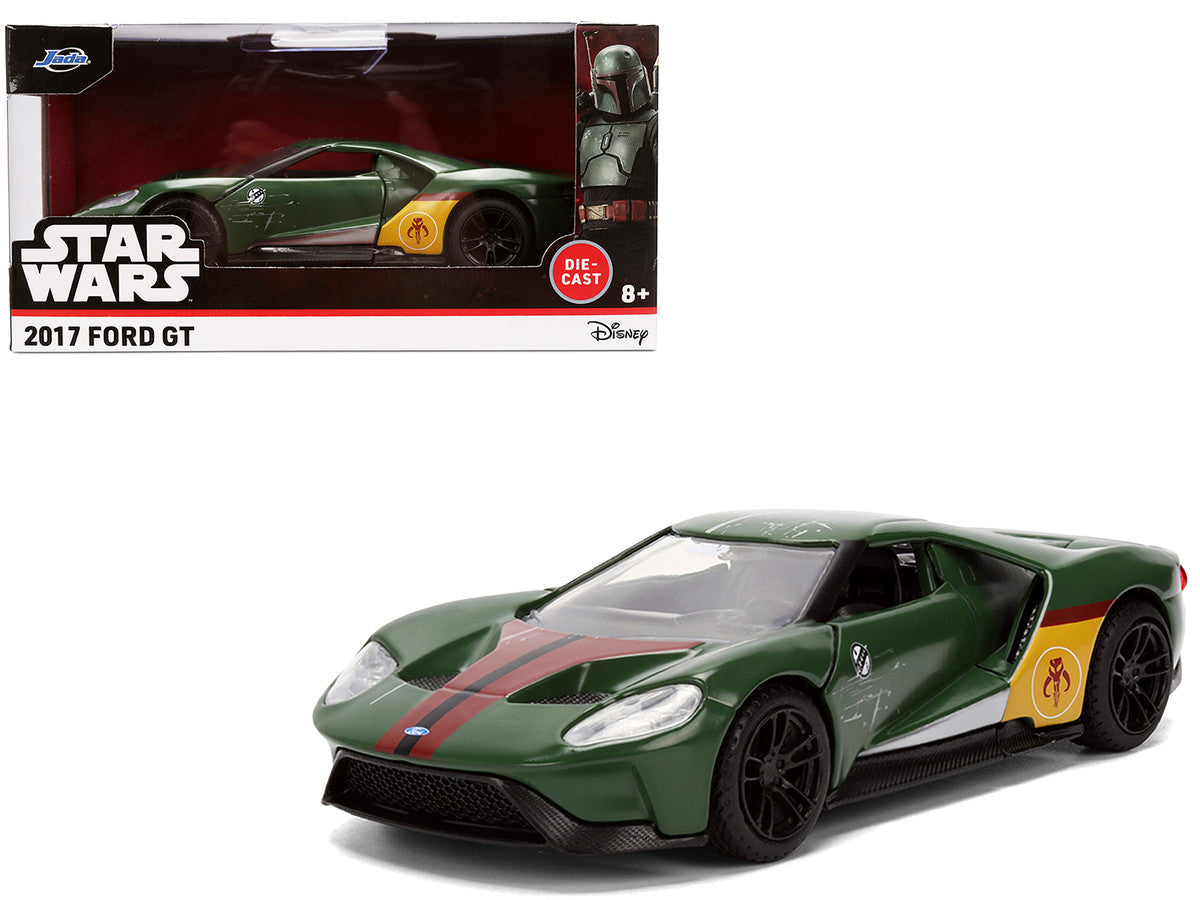 2017 Ford GT "Boba Fett" Livery Dark Green with Graphics "Star Wars" Franchise "Hollywood Rides" Series 1/32 Diecast Model Car by Jada-4