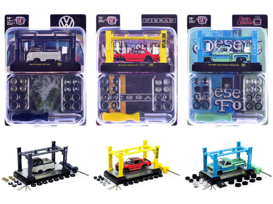 Model Kit 3 piece Car Set Release 82 Limited Edition to 8000 pieces Worldwide 1/64 Diecast Model Cars by M2 Machines-0