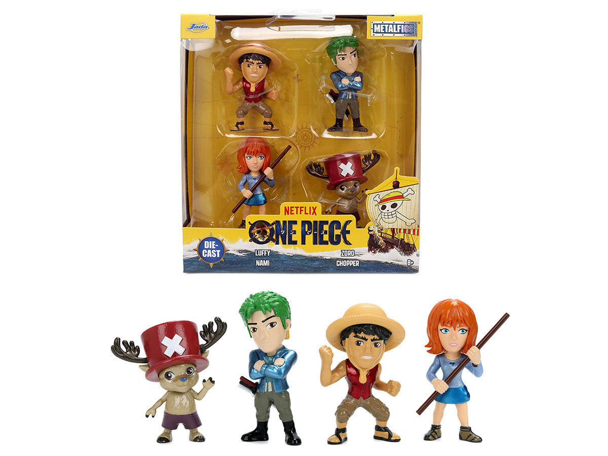 Set of 4 Diecast Figures "One Piece" (2023-Current) TV Series "Metalfigs" Series Diecast Models by Jada-0
