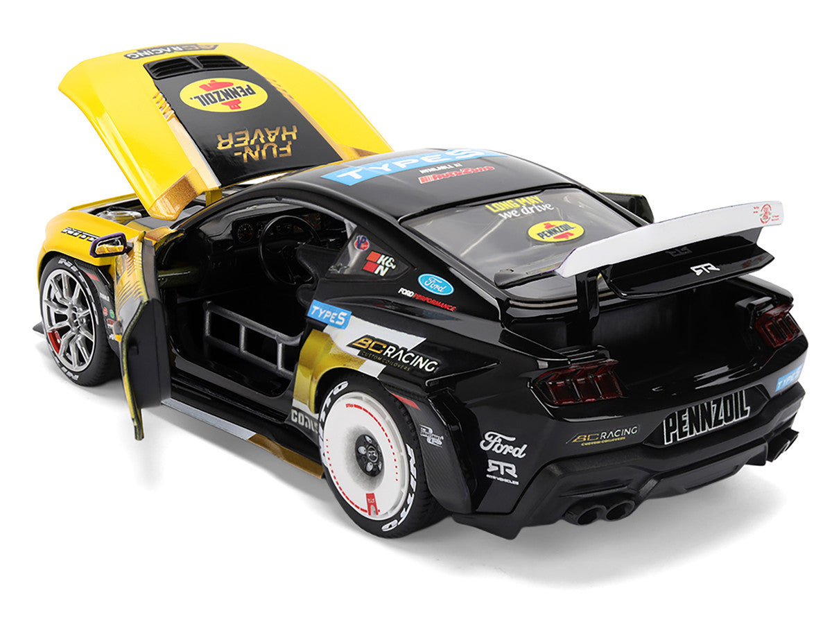 Ford Mustang RTR #88 Chelsea Denofa "Pennzoil" "Formula Drift PRO Championship" (2025) with Lights "RTR Vehicles" Series 1/24 Diecast Model Car by Jada-2
