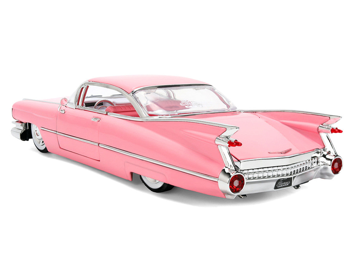 1959 Cadillac Coupe DeVille Pink with Pink and White Interior "Showroom Floor" Series 1/24 Diecast Model Car by Jada-1
