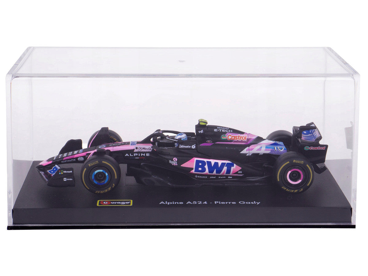 Alpine A524 #10 Pierre Gasly "BWT" "Formula One F1 World Championship" (2024) with Driver Figure and Display Case "Race" Series 1/43 Diecast Model Car by Bburago-2