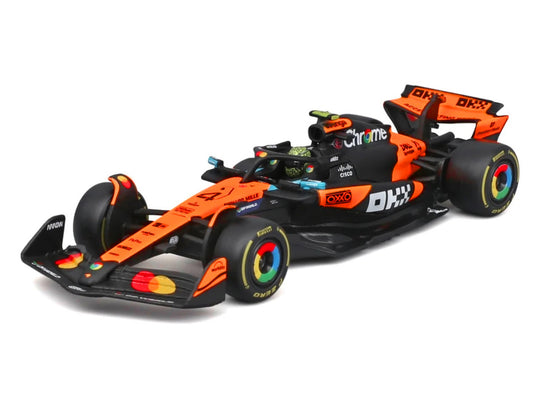 McLaren MCL39 #4 Lando Norris Winner Formula One F1 "Australian GP" (2025) with Display Case "Race" Series 1/43 Diecast Model Car by Bburago-0