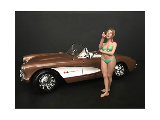 August Bikini Calendar Girl Figurine for 1/24 Scale Models by American Diorama-0