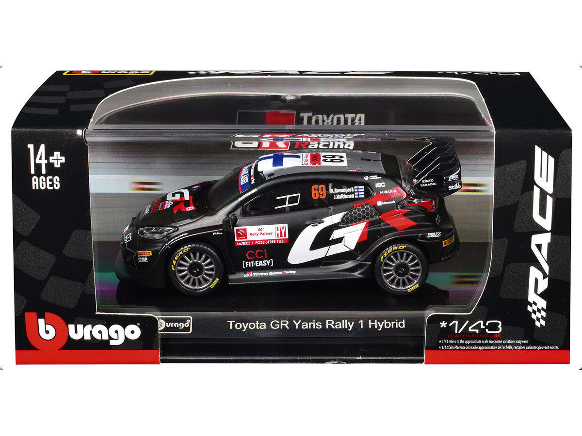Toyota GR Yaris Rally1 Hybrid #69 Kalle Rovanpera - Jonne Halttunen "Toyota Gazoo Racing WRT" "World Rally Championship" (2024) "Race" Series 1/43 Diecast Model Car by Bburago-0
