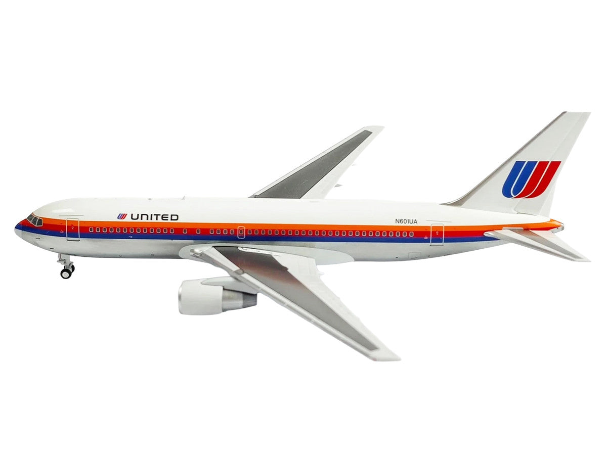 Boeing 767-200 Commercial Aircraft "United Airlines" (N601UA) White with Stripes 1/400 Diecast Model by V1:400-1