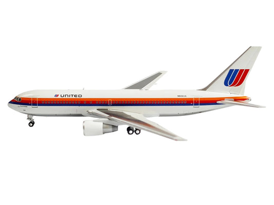 Boeing 767-200 Commercial Aircraft "United Airlines" (N606UA) White with Stripes 1/400 Diecast Model by V1:400-0