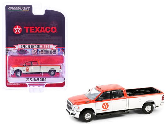 2023 Ram 2500 Pickup Truck "Texaco" Orange and White "Texaco Special Edition" Series 1 1/64 Diecast Model Car by Greenlight-0