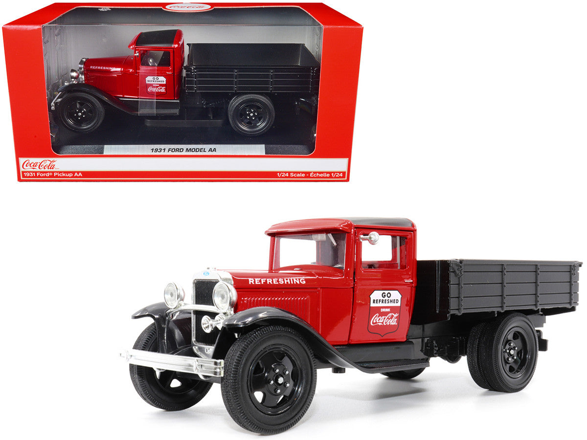 1931 Ford Model AA Pickup Truck Red and Black "Go Refreshed - Drink Coca-Cola" 1/24 Diecast Model Car by Motor City Classics-0