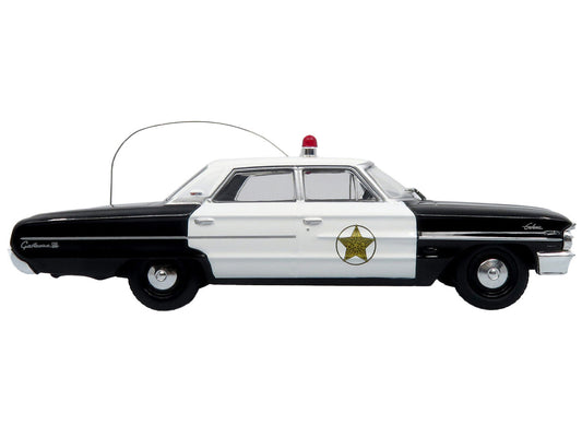 1964 Ford Galaxie 500 Police Car "Mount Airy Mayberry Sheriff" Black and White 1/43 Diecast Model by Iconic Replicas-0