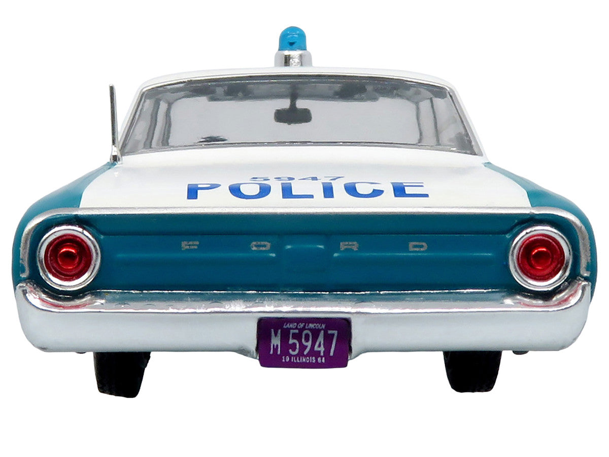 1964 Ford Galaxie 500 Police Car "Chicago Police Department" Blue and White "Five0" Series Limited Edition to 504 pieces Worldwide 1/43 Diecast Model by Iconic Replicas-1