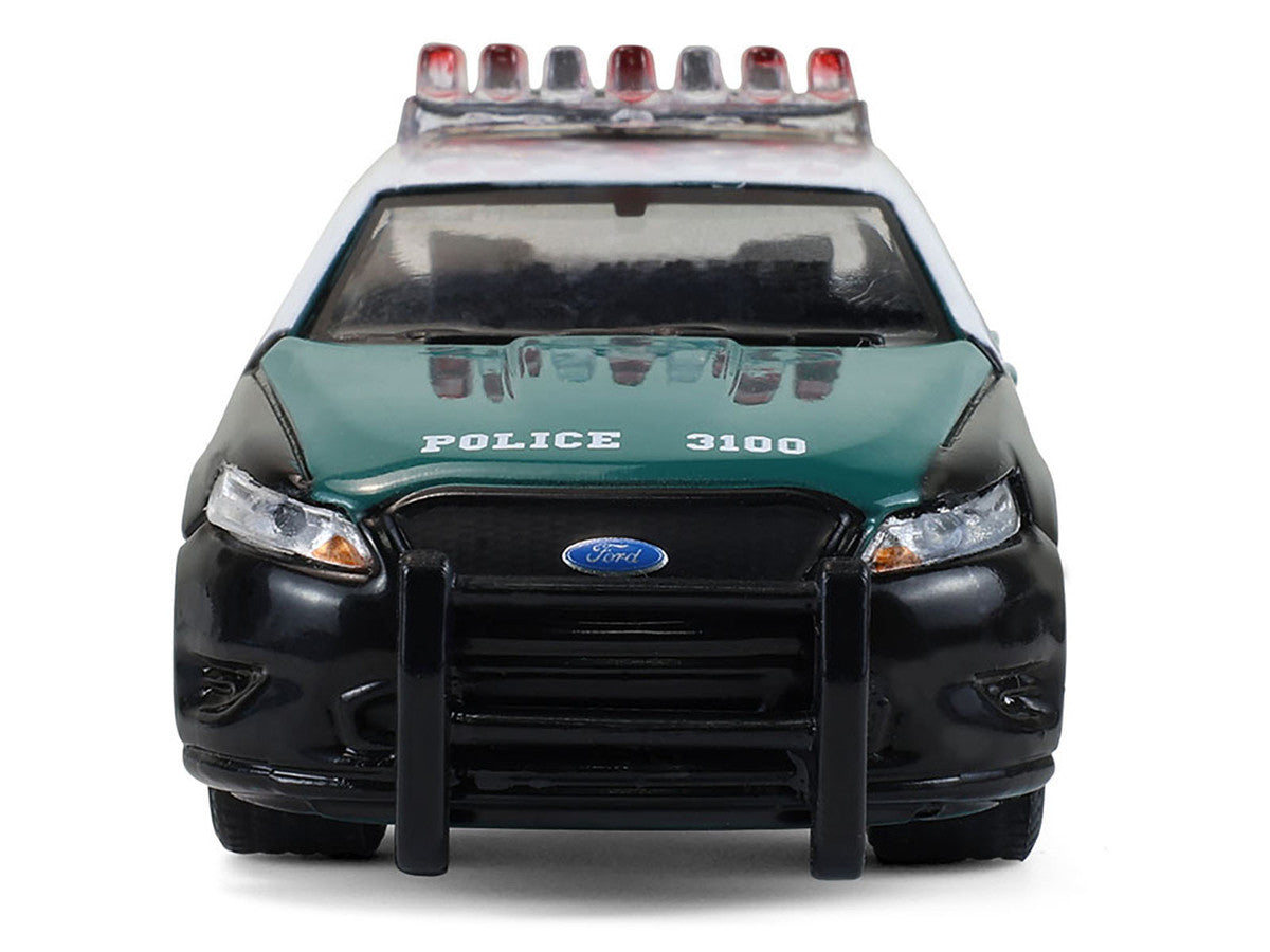 2014 Ford Taurus "New York Police Department (NYPD) Vintage Tribute Livery" Green and Black with White Top "Hot Pursuit" Series 47 1/64 Diecast Model Car by Greenlight-2