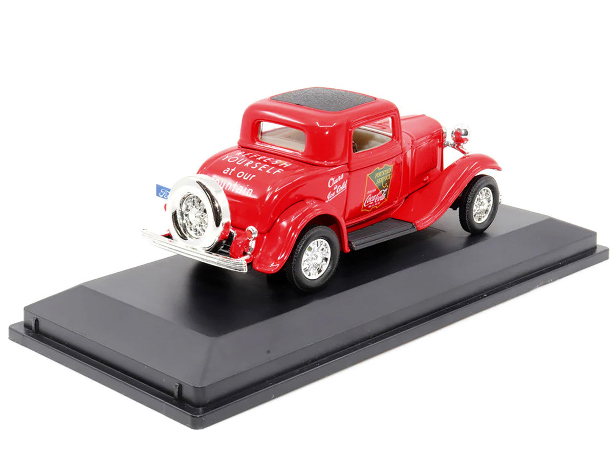 1932 Ford Coupe "Coca-Cola" Red with Black Top 1/43 Diecast Model Car by Motor City Classics-2
