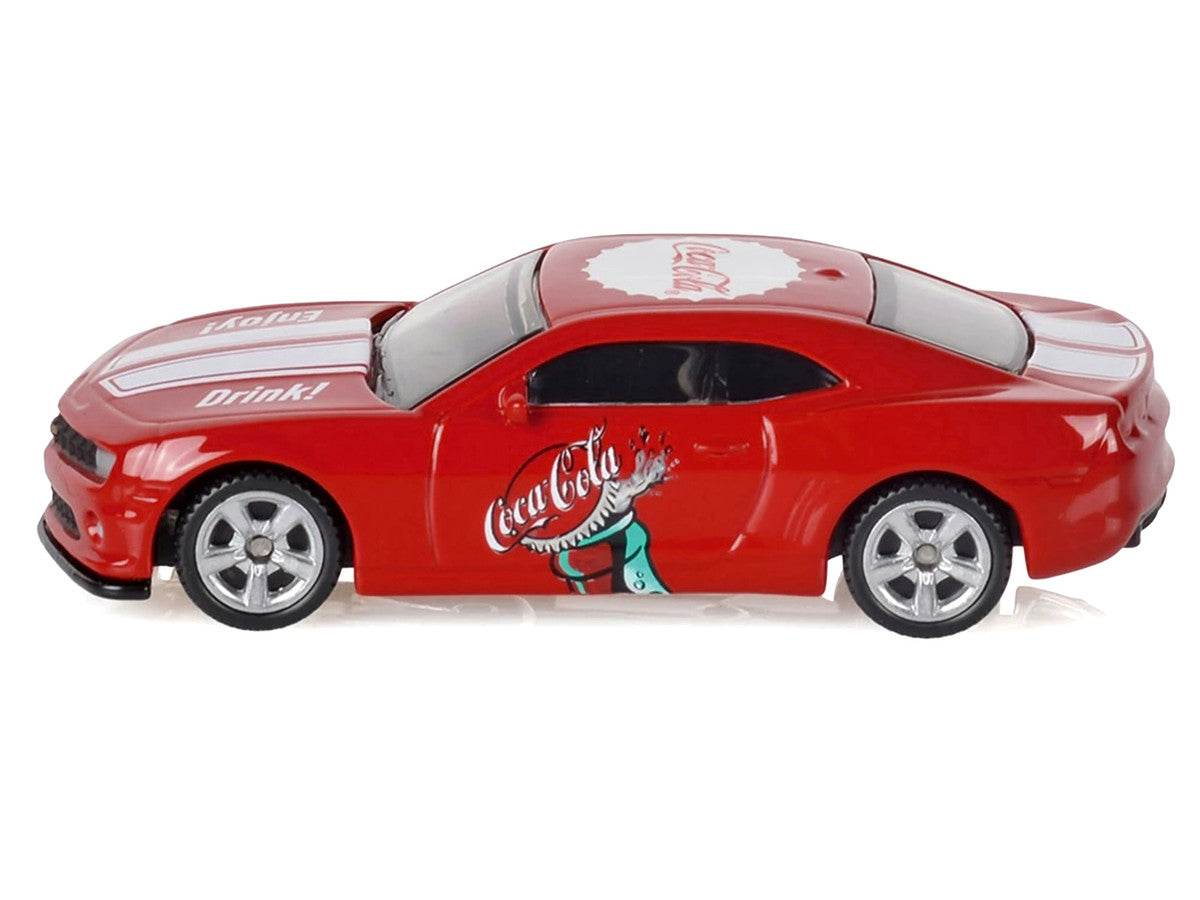 2013 Chevrolet Camaro SS "Coca-Cola" Red with White Stripes 1/64 Diecast Model by Motorcity Classics-2