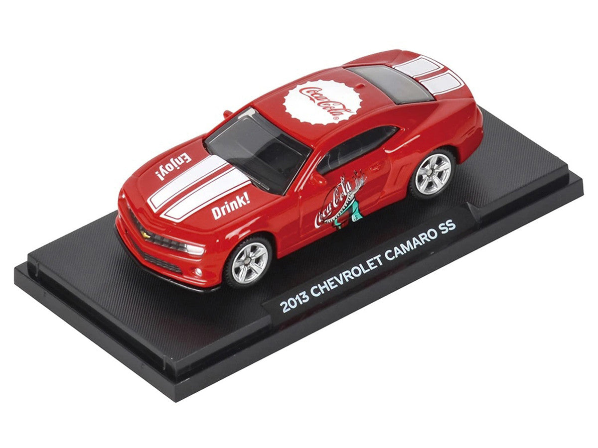 2013 Chevrolet Camaro SS "Coca-Cola" Red with White Stripes 1/64 Diecast Model by Motorcity Classics-1