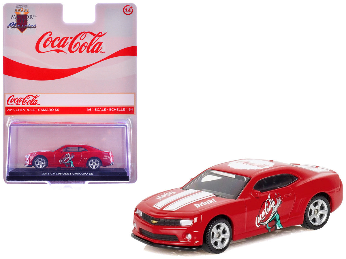2013 Chevrolet Camaro SS "Coca-Cola" Red with White Stripes 1/64 Diecast Model by Motorcity Classics-4