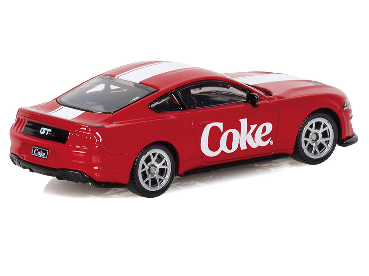 2018 Ford Mustang GT "Coca-Cola" Red with White Stripes 1/64 Diecast Model by Motorcity Classics-2