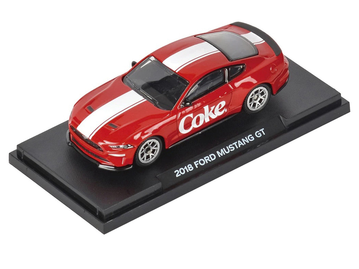 2018 Ford Mustang GT "Coca-Cola" Red with White Stripes 1/64 Diecast Model by Motorcity Classics-3