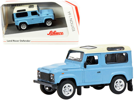 Land Rover Defender Light Blue with Cream Top 1/64 Diecast Model Car by Schuco-0