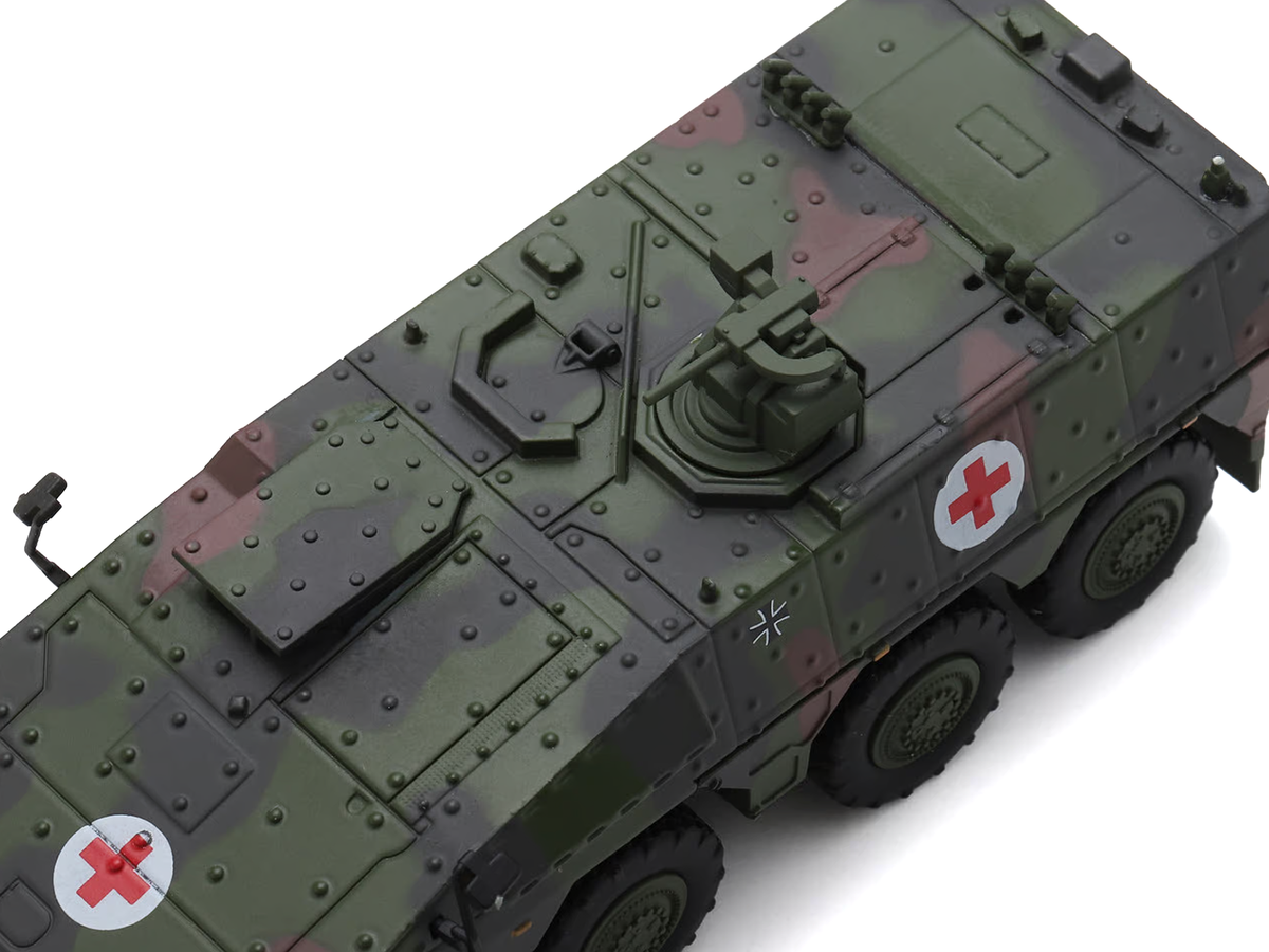 Tpz. Tank Boxer "Medic Unit - German Army" Green Camouflage 1/87 (HO) Scale Diecast Model Car by Schuco-4