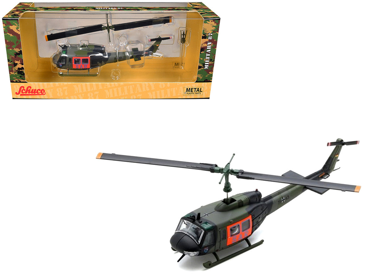 Bell UH 1D Helicopter "SAR - German Army" Green Camouflage 1/87 (HO) Scale Diecast Model Car by Schuco-0