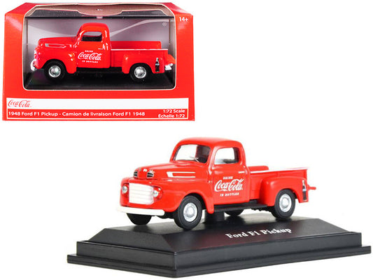 1948 Ford F1 Pickup Truck "Coca-Cola" Red 1/72 Diecast Model Car by Motorcity Classics-0