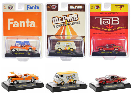 "Sodas" Set of 3 pieces Release 25 Limited Edition to 6250 pieces Worldwide 1/64 Diecast Model Cars by M2 Machines-0