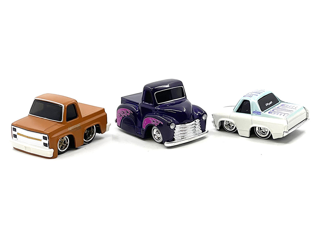 "Kustoms" Series 4 Chevrolet Triple Pack Set of 3 Cars Diecast Model Cars by CarTuned-0