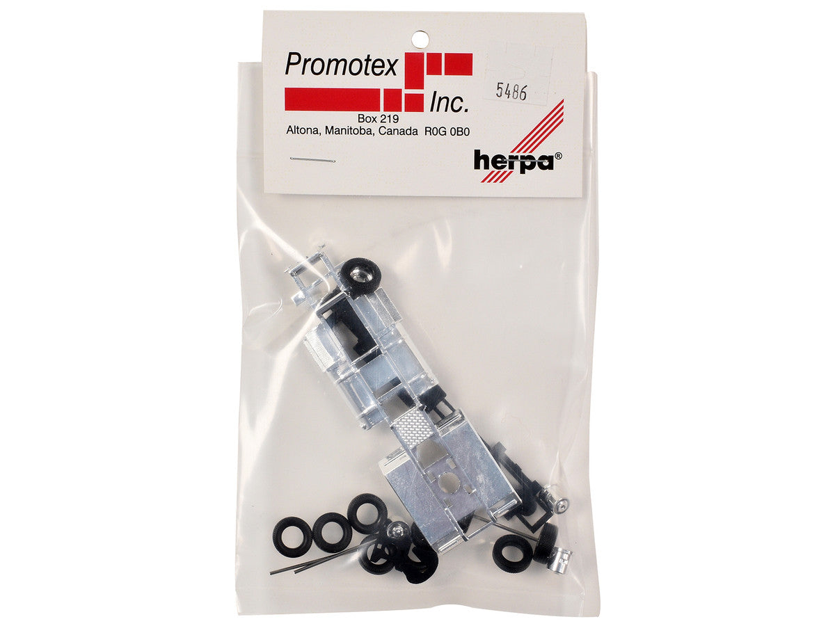 Chrome Chassis Kit for Kenworth or Peterbilt Cab 1/87 (HO) Plastic Model by Promotex-2