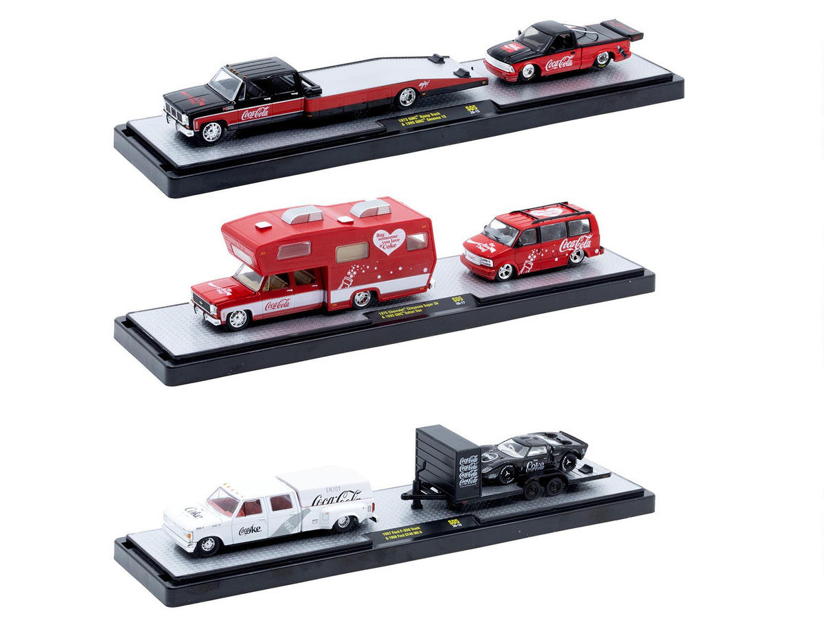 Auto Haulers "Coca-Cola" Set of 3 pieces Release S05 Limited Edition to 6000 pieces Worldwide 1/64 Diecast Models by M2 Machines-1
