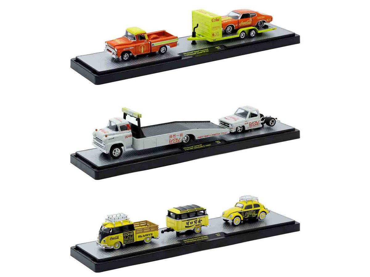 Auto Haulers "Coca-Cola" Set of 3 pieces Release 43 Limited Edition to 6200 pieces Worldwide 1/64 Diecast Models by M2 Machines-3
