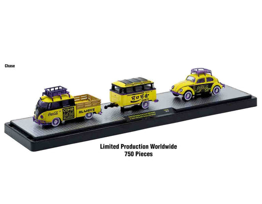 Auto Haulers "Coca-Cola" Set of 3 pieces Release 43 Limited Edition to 6200 pieces Worldwide 1/64 Diecast Models by M2 Machines-0
