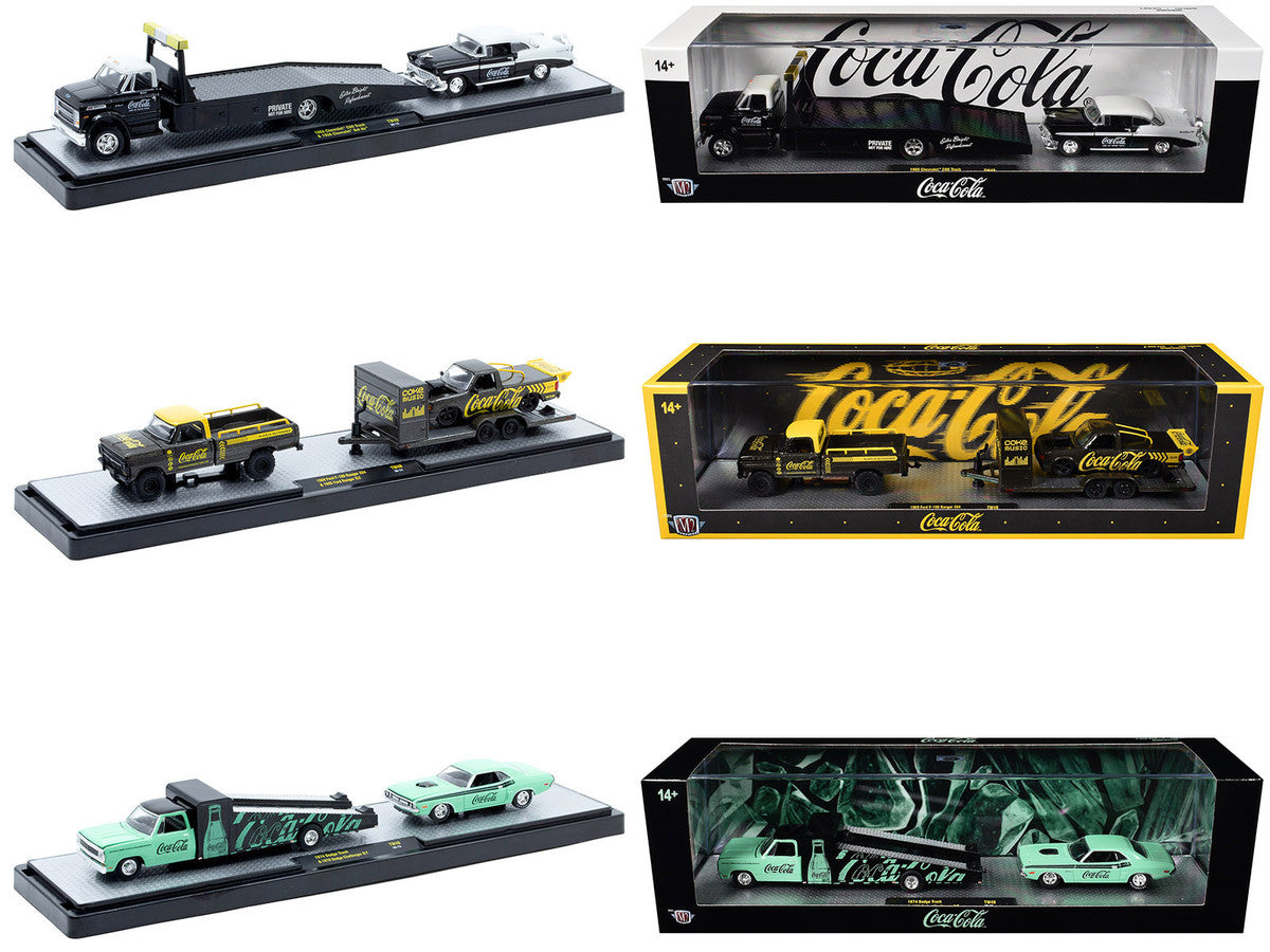 Auto Haulers "Coca-Cola" Set of 3 pieces Release 48 Limited Edition to 4800 pieces Worldwide 1/64 Diecast Models by M2 Machines-0