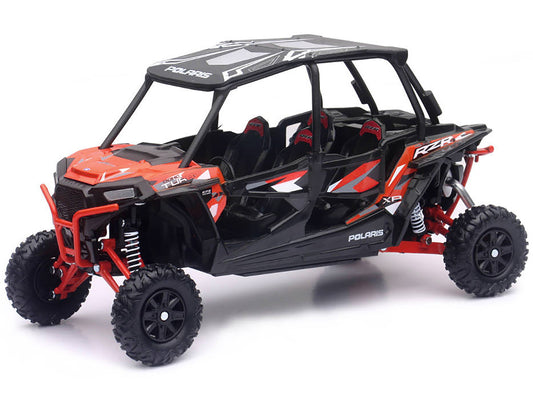 Polaris RZR XP 4 Turbo EPS Sport UTV Spectra Orange with Graphics and Black Top 1/18 Diecast Model by New Ray-0