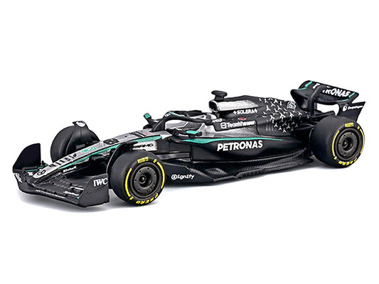 Mercedes AMG F1 W16 E Performance #63 George Russell Formula One F1 World Championship (2025) "Formula Racing" Series 1/64 Diecast Model Car by Bburago-0