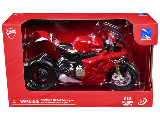 Ducati Panigale V4S Motorcycle Red 1/12 Diecast Motorcycle Model by New Ray-0