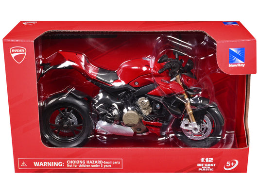 Ducati Supernaked V4S Motorcycle Red 1/12 Diecast Motorcycle Model by New Ray-0