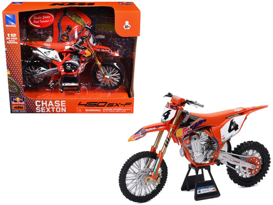 KTM 450 SX-F Motorcycle #4 Chase Sexton "Red Bull KTM Factory Racing" 1/12 Diecast Model by New Ray-0