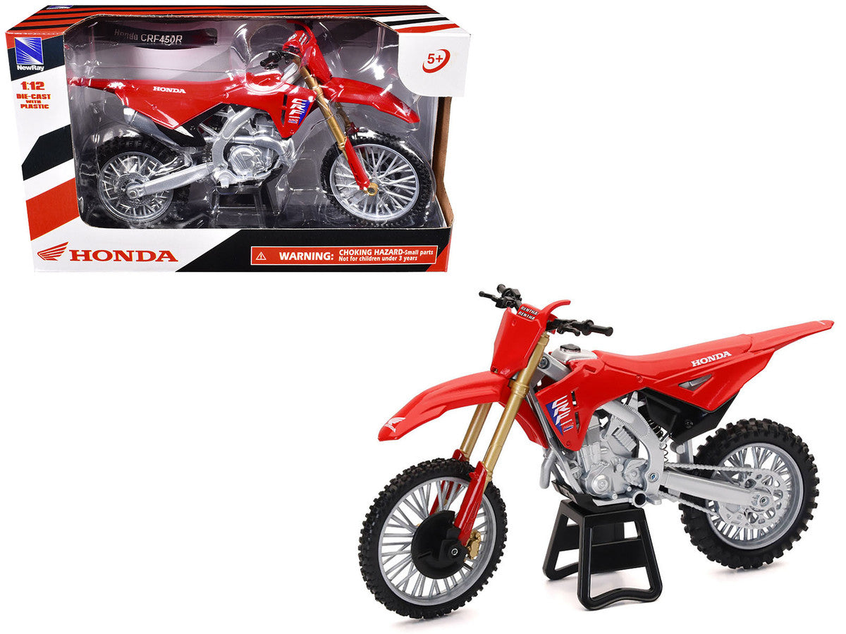 Honda CRF450R Motorcycle Red with Black Accents 1/12 Diecast Model by New Ray-0