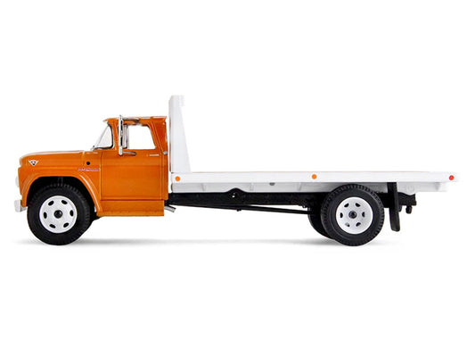 GMC 4000 Flatbed Truck Omaha Orange 1/64 Diecast Model by DCP/First Gear-0
