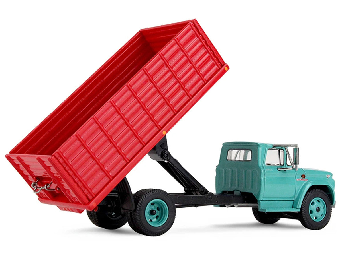 GMC 4000 Grain Truck Turquoise with Red Container 1/64 Diecast Model by DCP/First Gear-0